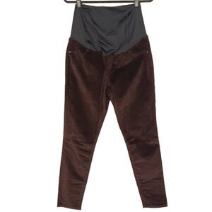 ISABEL MATERNITY Skinny Burgundy Corduroy Cross-Over Panel Maternity Pant 4/27R